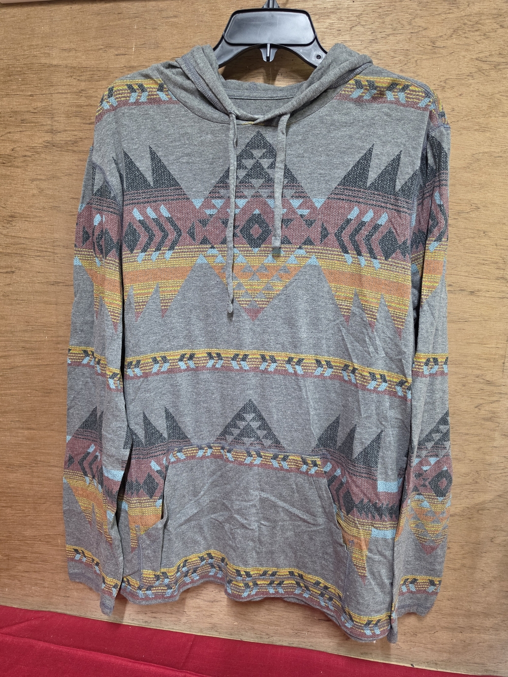 Urban Pipeline Gray Southwestern Geometric Hoodie XXL
